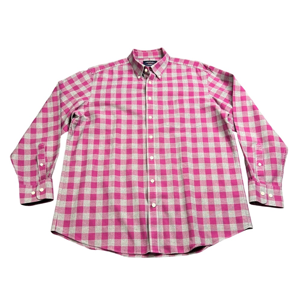 Charles Tyrwhitt‎ Weekend Mens Large Pink Gingham Button Down Long Sleeve Shirt